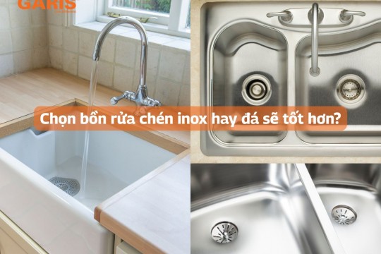 Bồn rửa chén inox hay đá tốt hơn? So sánh chi tiết để chọn đúng cho căn bếp của bạn