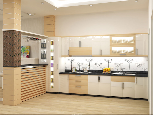 tủ bếp inox cánh kính