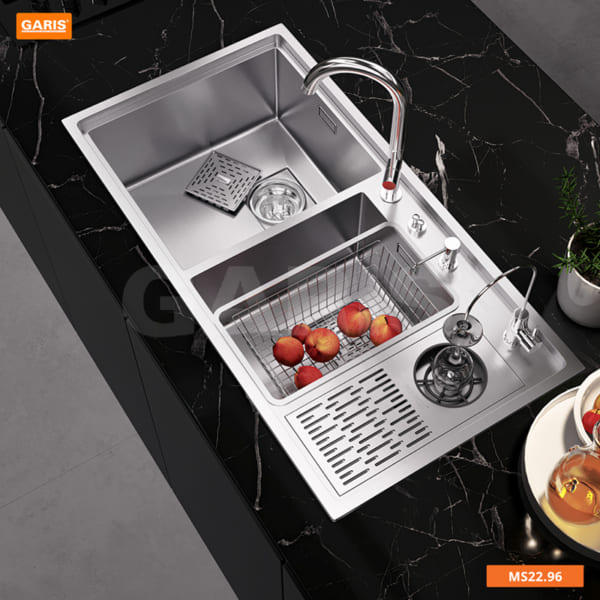 Chậu rửa bát 2 hố inox đẹp Garis