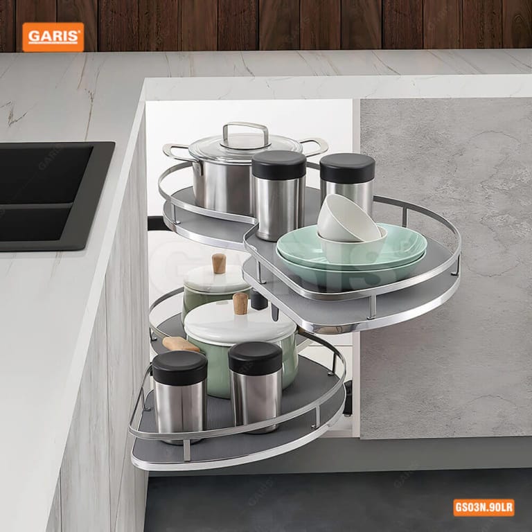 Mẫu kệ góc inox Garis GS03N.90L/R