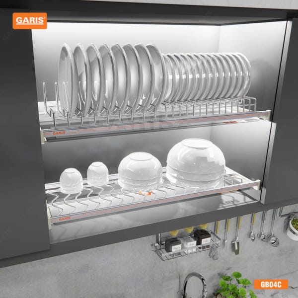 Giá bát cố đinh inox 304 2 tầng