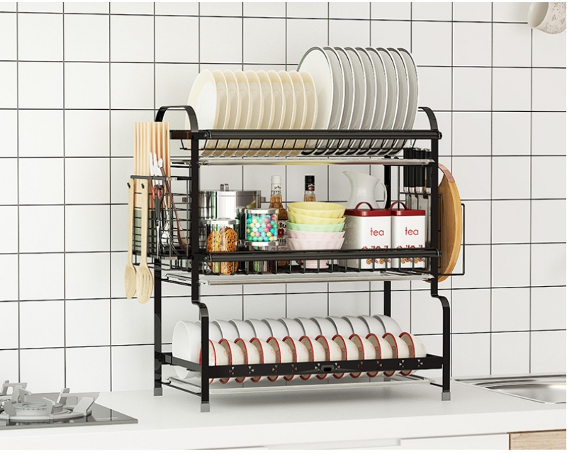 giá để bát đĩa inox 2 tầng