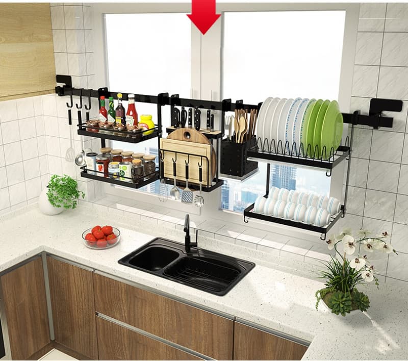 giá để bát đĩa inox 2 tầng