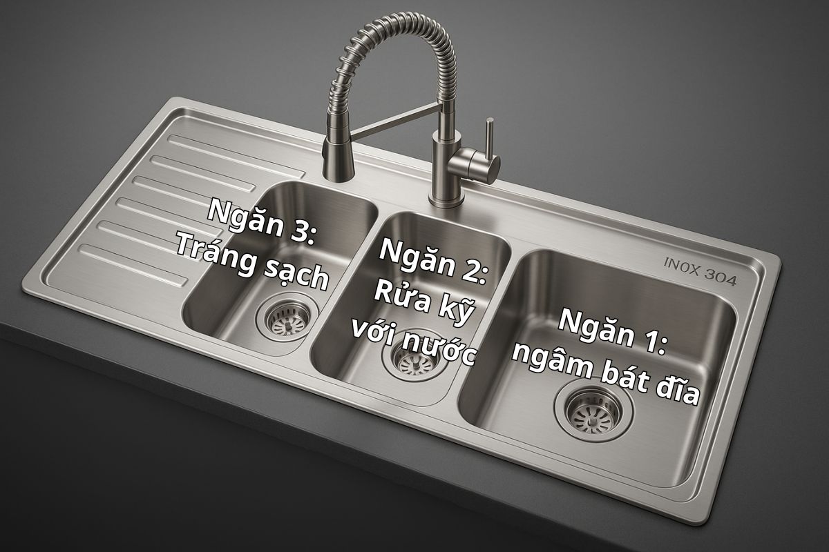 Bồn rửa chén 3 ngăn