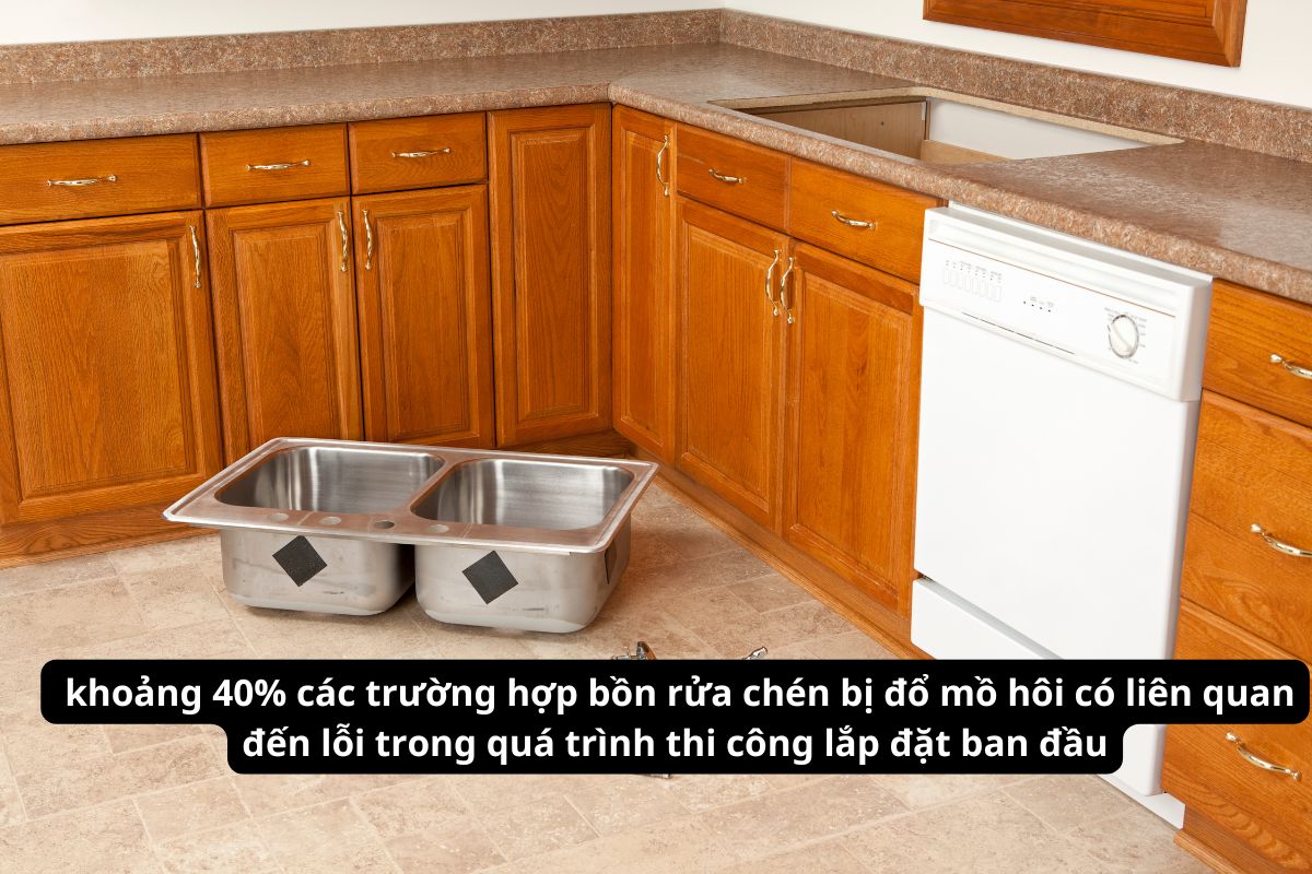 Bồn rửa chén bị đổ mồ hôi