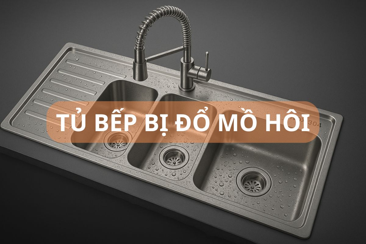 Bồn rửa chén bị đổ mồ hôi