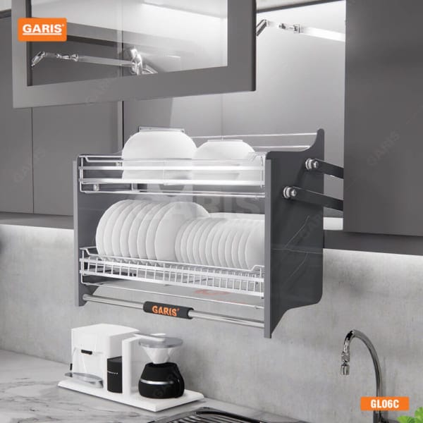 Giá nâng hạ bát đĩa Garis - giải pháp hiện đại cho tủ bếp trên